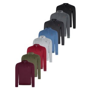 SET OF EIGHT V4007 DEWBERRY MEN'S SWEATSHIRT-BLACK-NAVY-ANTHRACITE-GRAY-BURGUNDY-INDIGO-KHAKI-PURPLE