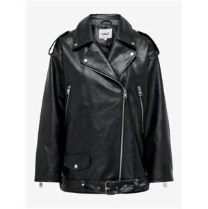 Women's black faux leather jacket ONLY Vera - Women