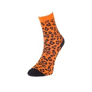 Trendyol Orange Leopard Pattern Knitted Crewneck Socks