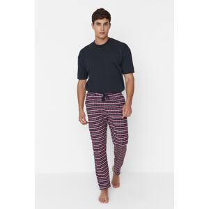 Trendyol Men's Navy Blue Checkered Regular Fit, Mid-rise Woven Pajama Bottoms