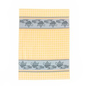 Zwoltex Unisex's Dish Towel Podwieczorek Yellow/Violet/Checkered