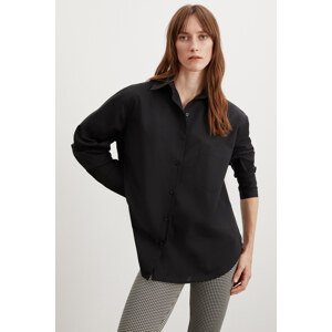 GRIMELANGE CELIA Oversize Black Single Shirt