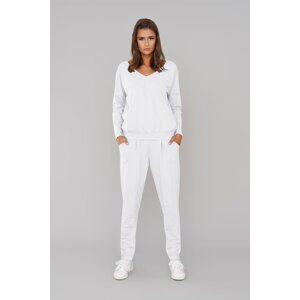 Women's tracksuit Karina with long sleeves, long pants - white