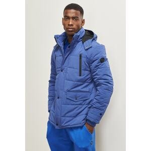 AC&Co / Altınyıldız Classics Men's Blue Standard Fit Normal Cut Standing Collar Cold-Proof Outdoor Coat.