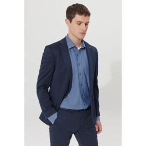 ALTINYILDIZ CLASSICS Men's Navy Blue Slim Fit Narrow Cut Mono Collar Navy Blue Suit