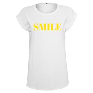Women's T-shirt with a smile in white
