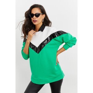 Cool & Sexy Women's Green Blocky Sweatshirt