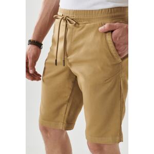 ALTINYILDIZ CLASSICS Men's Beige Slim Fit Slim Fit Normal Waist Flexible Casual Shorts with Side Pockets