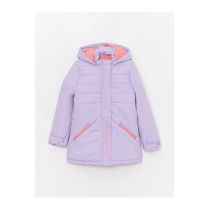 LC Waikiki Girls' Hooded Printed Down Coat