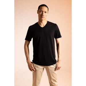 DEFACTO Slim Fit V-Neck Basic Short Sleeve T-Shirt