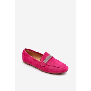 Women's loafers with rhinestones Fuchsia Ralrika