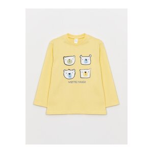 LC Waikiki Crew Neck Long Sleeve Printed Baby Boy T-Shirt