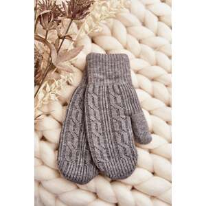 Warm women's one-finger gloves, grey