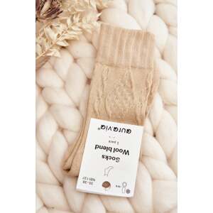 Beige embossed women's socks