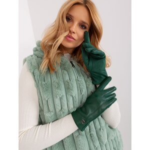 Dark green insulated women's gloves