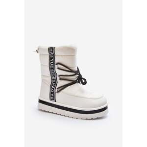 Women's snow boots with lacing white Lilara