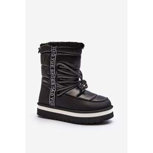 Women's snow boots with lacing black Lilara