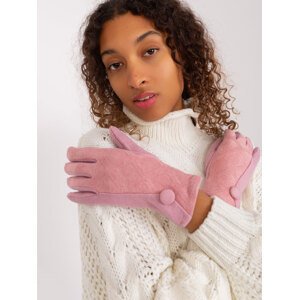 Light pink women's gloves with button