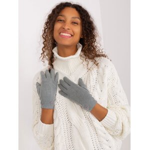 Grey smooth women's gloves