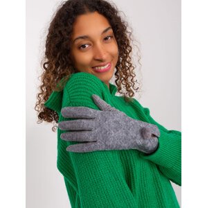 Dark grey tactile gloves with pompom