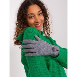 Dark grey tactile gloves with pompom