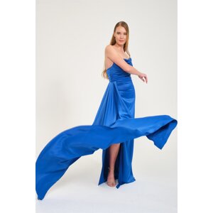 Carmen Satin Evening Dress with Sax Slit Cat Ears Dress