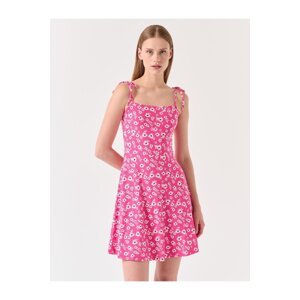 Jimmy Key Pink Straps Floral Print Mini Dress