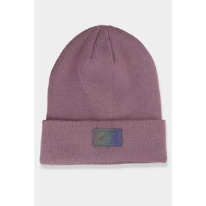 Women's winter hat with 4F logo - dark pink