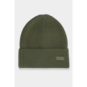 Men's winter hat with 4F khaki logo