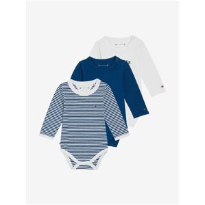 Set of three boys' bodysuits in white and blue Tommy Hilfiger - Girls