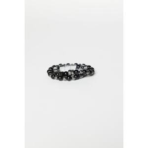 ALTINYILDIZ CLASSICS Men's Black Natural Stone Bead Bracelet