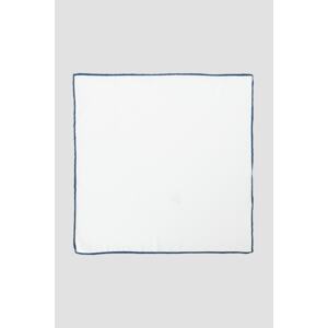 ALTINYILDIZ CLASSICS Men's White-Navy Blue Patterned White Navy Classic Handkerchief
