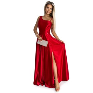 Long elegant satin one-shoulder dress Numoco