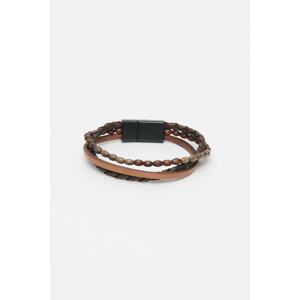 ALTINYILDIZ CLASSICS Men's Brown 100% Leather Bracelet