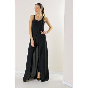 By Saygı Strap Crepe Cape Jumpsuit