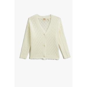 Koton Girls' Ecru Cardigan