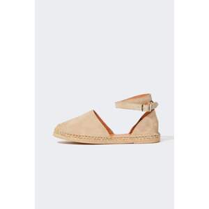 DEFACTO Women Flat Sole Slip On Leather Suede Espadrilles