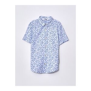 LC Waikiki Boy's Patterned Short Sleeve Gabardine Shirt