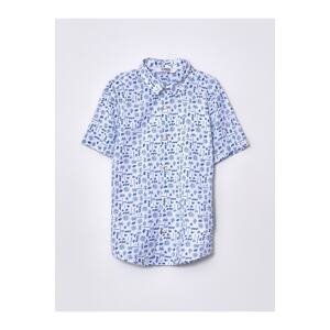 LC Waikiki Boy's Patterned Short Sleeve Gabardine Shirt