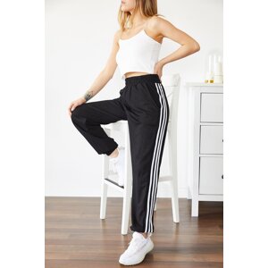 XHAN Black Striped Track Pants