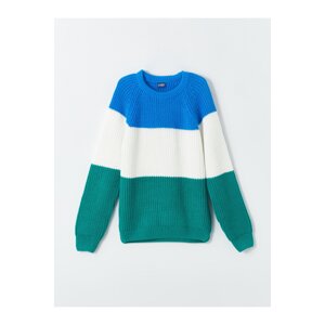 LC Waikiki Crew Neck Color Block Long Sleeve Boy Knitwear Sweater