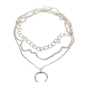 Silver necklace for layering open rings
