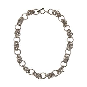 Silver multiring necklace