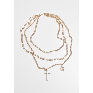 Mini Coin Cross Necklace Gold