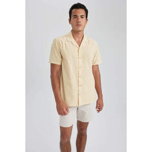 DEFACTO Regular Fit Cotton Striped Short Sleeve Shirt