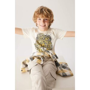 DEFACTO Boys Regular Fit Crew Neck Printed Short Sleeve T-Shirt