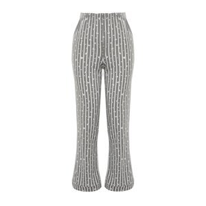 Trendyol Anthracite Cotton Striped Knitted Pajama Bottoms