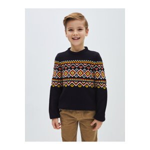 LC Waikiki Crew Neck Patterned Long Sleeve Boy's Knitwear Sweater