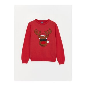 LC Waikiki Crew Neck Christmas Theme Long Sleeve Boy Knitwear Sweater