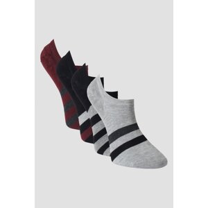 AC&Co / Altınyıldız Classics Men's Black-gray-burgundy 4-pack Patterned Socks